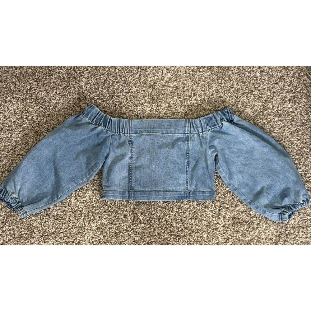 Off-the-Shoulder Denim Crop Top
